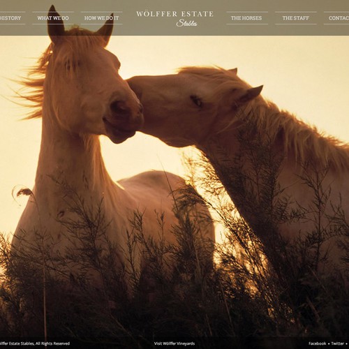 Redesigned website with the title 'Wölffer Estate Stables'