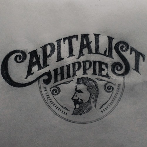 Beard logo with the title 'Logo Concept for Capitalist Hippie'