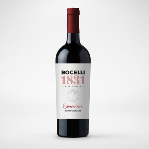 Wine bottle design with the title 'Bocelli - Sangiovese - Wine Label'