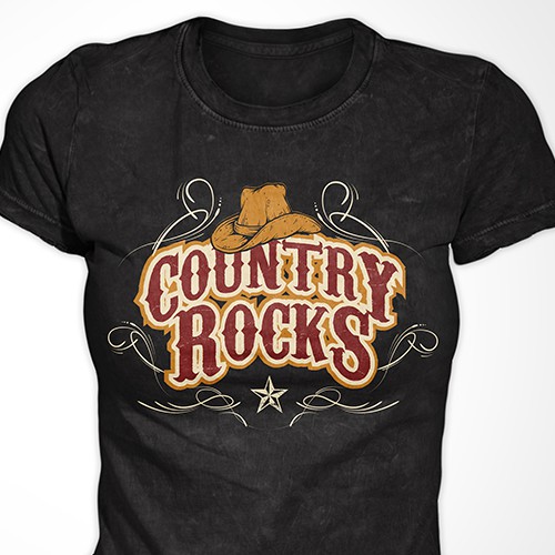 Country t-shirt with the title 'Country Rocks'