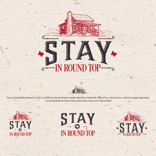 Cabin logo with the title 'Stay in Round Top'
