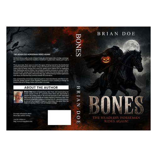 Gothic book cover with the title 'Bones'