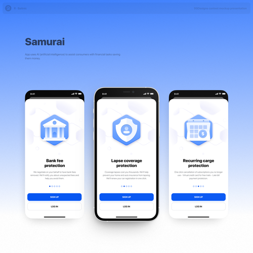Sign up design with the title 'Samurai'