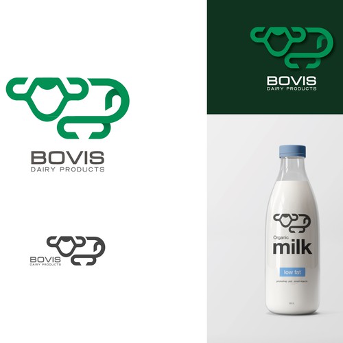 Milk logo with the title 'bovis'