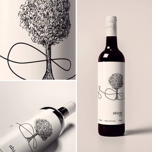 Drink label with the title 'Wine label design'