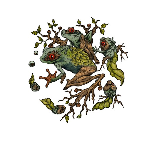 Botanical artwork with the title 'Metamorphosis '