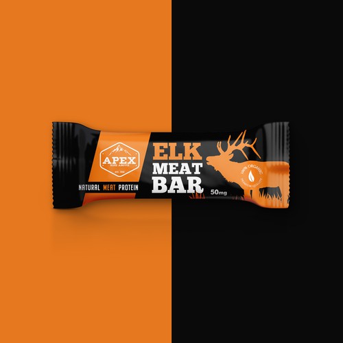 Bar packaging with the title 'Protein meat chocolate'