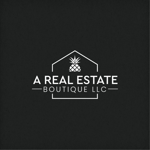 Pineapple logo with the title 'Clean logo for real estate company'