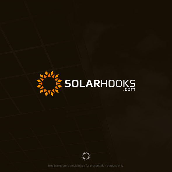 Solar logo with the title 'Modern geometric Sun logo'