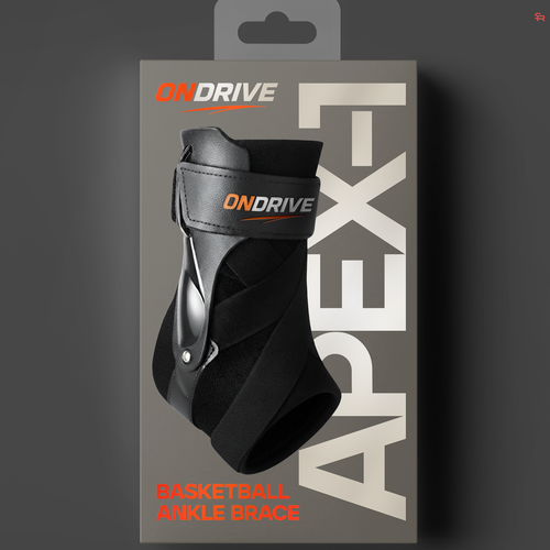 Gear design with the title ' ONDRIVE Basketball Ankle Brace - Packaging Design'