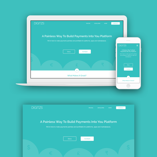 Single page website with the title 'Landing Page'
