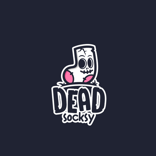 Sock design with the title 'Fun, Dynamic, Spooky Logo for DeadSocksy'