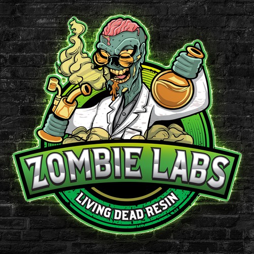 Zombie design with the title 'zombie lab'