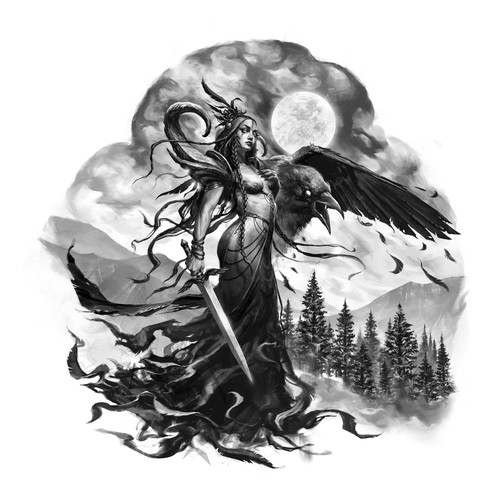 Viking design with the title 'diosa celta'