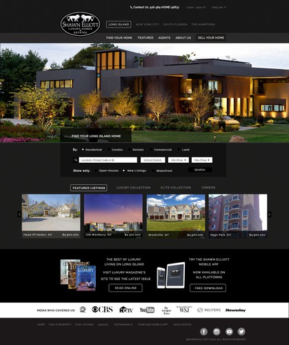 Agency website with the title 'Homepage Redesign For Boutique Real Estate Firm'