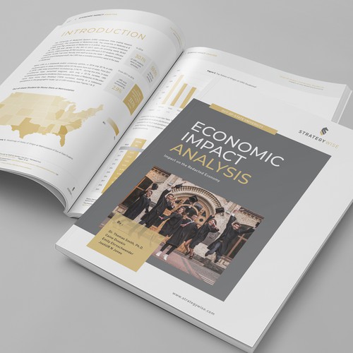 White paper design with the title 'Report Design For Business Analysis Company'