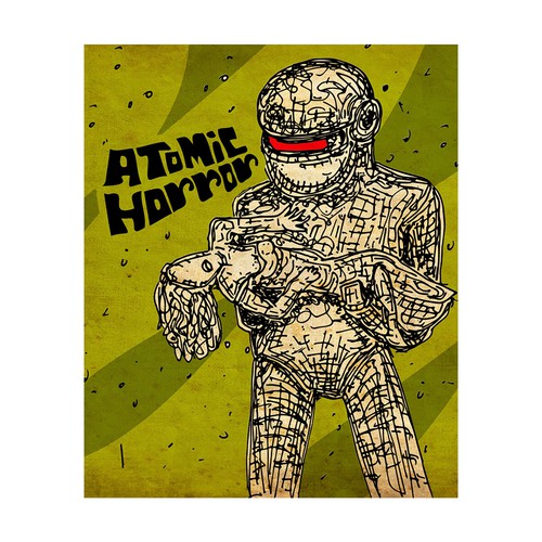 Sci-fi logo with the title 'Atomic Horror'