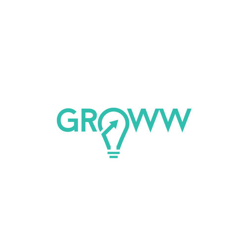 Growing logo with the title 'Logo design concept for GROWW'
