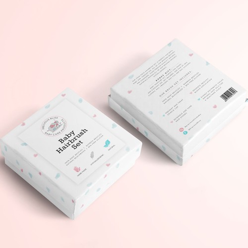 Hair packaging with the title 'Packaging for Baby Hairbrush Set'