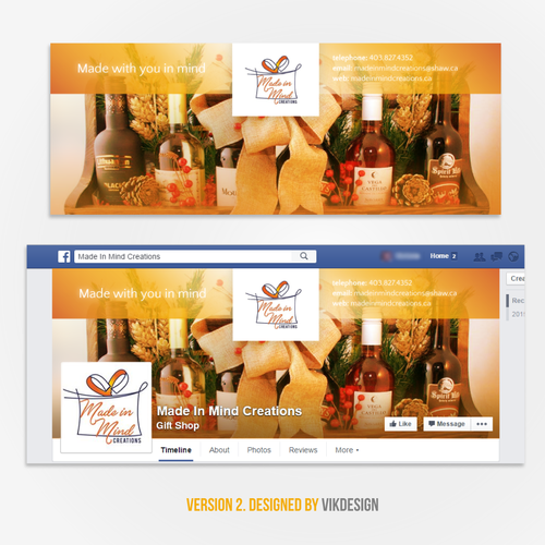 Gift shop design with the title 'Create a creative clean lookin banner for a start up gift basket company'