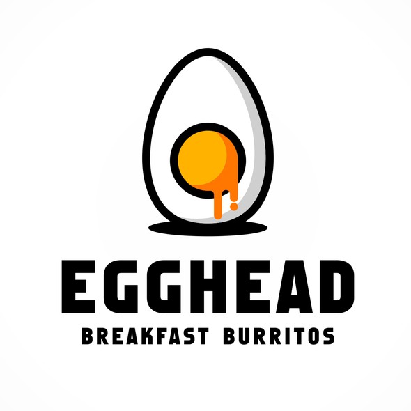 Egg design with the title 'Egghead Breakfast Burritos'