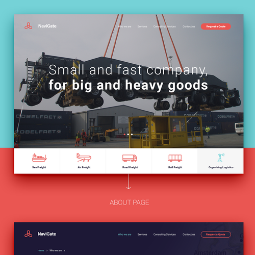 Service website with the title 'Navigate'