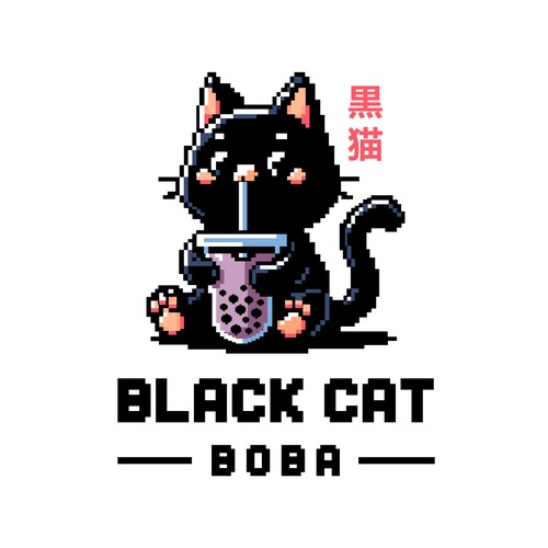 Cub logo with the title 'Logo for Black Cat Boba '