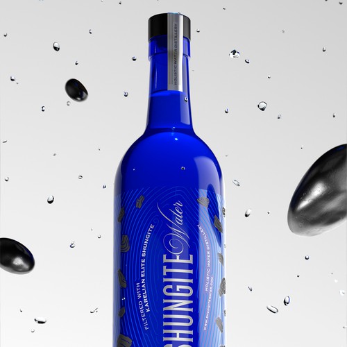 Meditation design with the title 'Shungite Water'