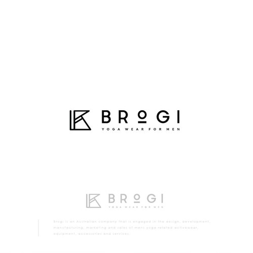 Stretching logo with the title 'Logo Design for Brogi | Yoga Wear for Men'