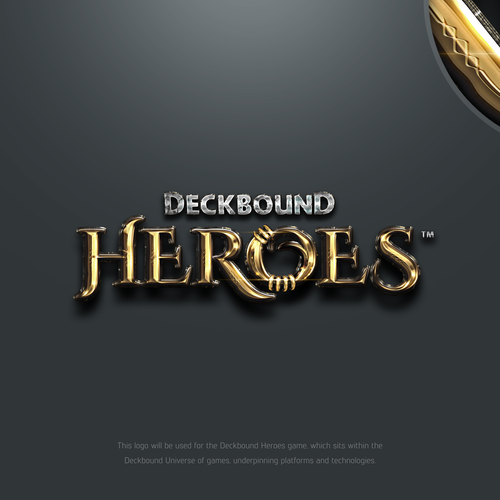 Medieval design with the title 'DeckBound Heroes Game Logo'