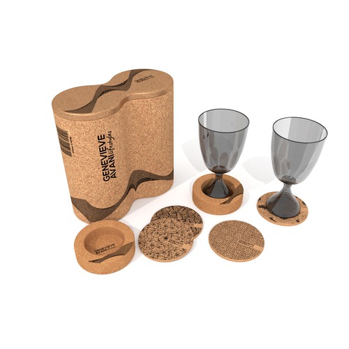 3D packaging with the title 'Full packaging design concept for crystal glasses'