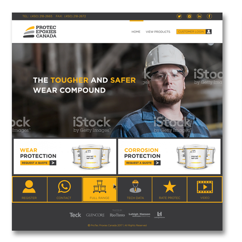 Mobile responsive website with the title 'Protec Epoxies Canada - Website Design'