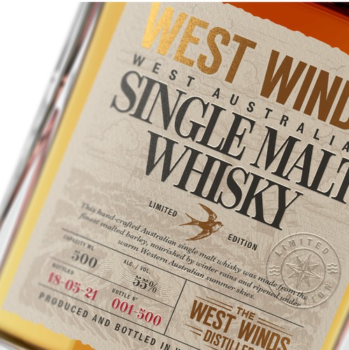 Exclusive label with the title 'Limited edition Whiskey Label'