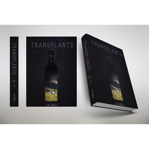 Night book cover with the title 'Eye compelling book cover for a italian country wine story'