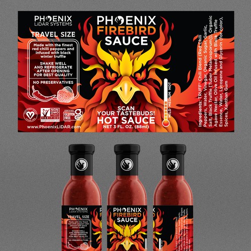 Sauce label with the title 'Hot Sauce Label Design'