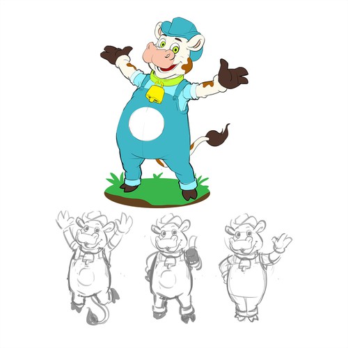Milk design with the title 'Milk Cow Mascot'