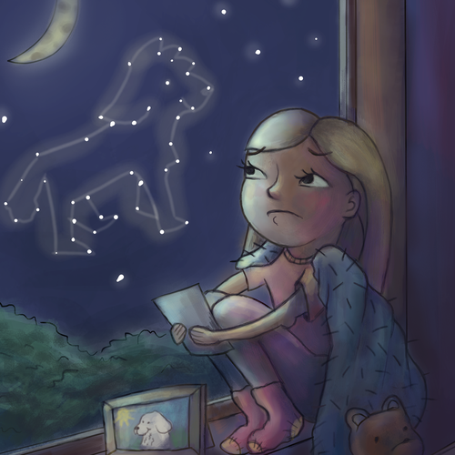 Book illustration artwork with the title 'Dog Book Illustration '