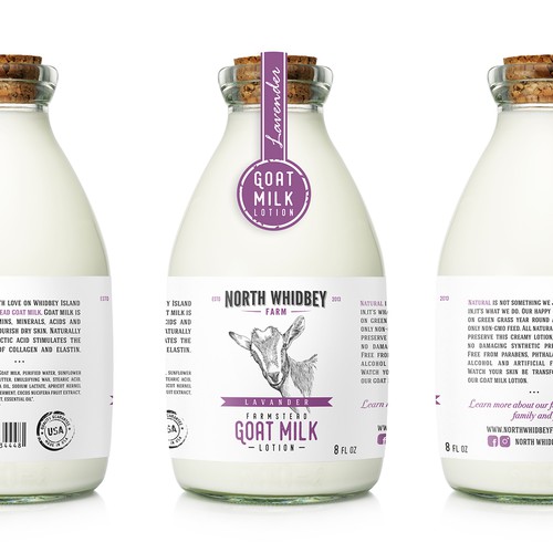 Lotion design with the title 'Label Natural Handcraft Goat Milk Lotion'