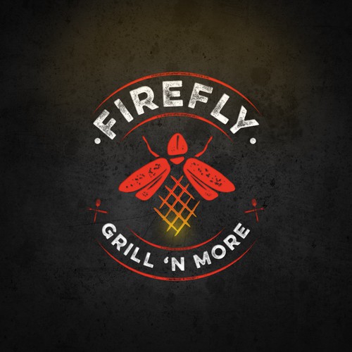 Wall design with the title 'Logo Concept for Firefly Grill 'n More'