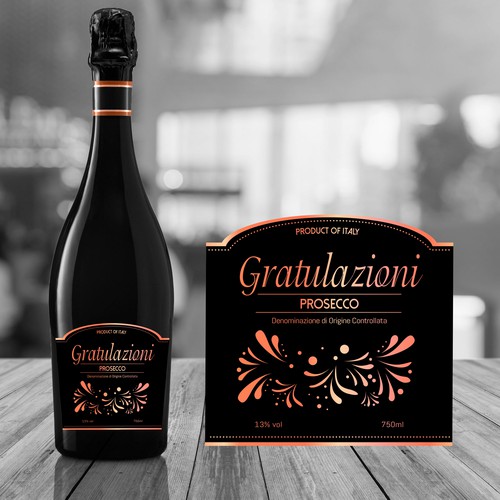 Prosecco label with the title 'Cheerful design for a Prosecco brand'