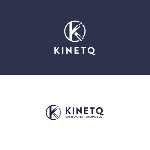 Website logo with the title 'KINETQ Development Group, LLC – Modern Tech Monogram Logo'