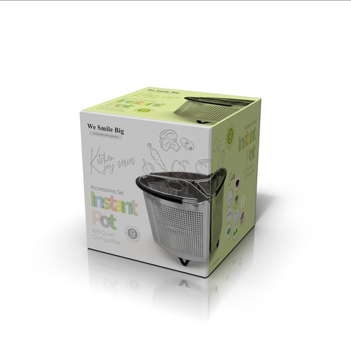 Kitchen packaging with the title 'Packaging design for Instant Pot 6/8 Quart Compatible'