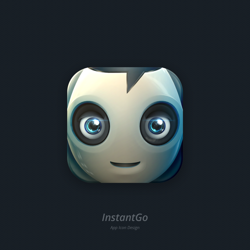 Robot design with the title 'InstantGo App icon'