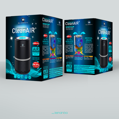 Colorful design with the title '"beautiful box" to new Air Purifier'