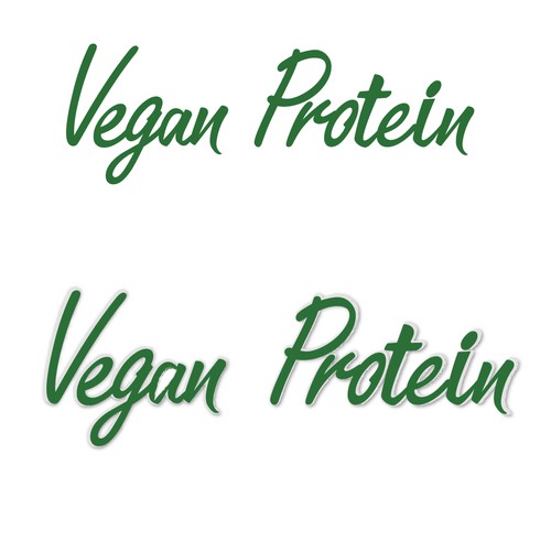 Protein packaging with the title 'Logo Concept for a Vegan Product'