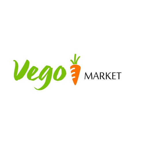 Carrot logo with the title 'Logo concept for online supermarket'