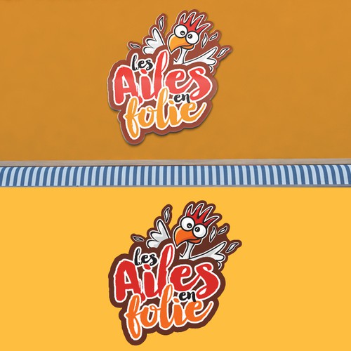 Orange and red logo with the title '"Crazy Wings" - Chain of restaurants'
