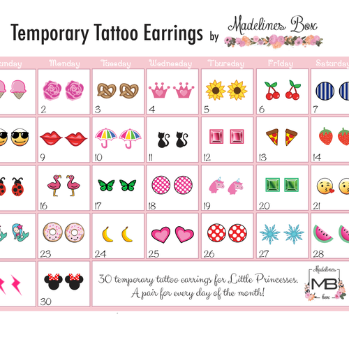 Emoticon artwork with the title 'Temporary Tattoo Graphics'