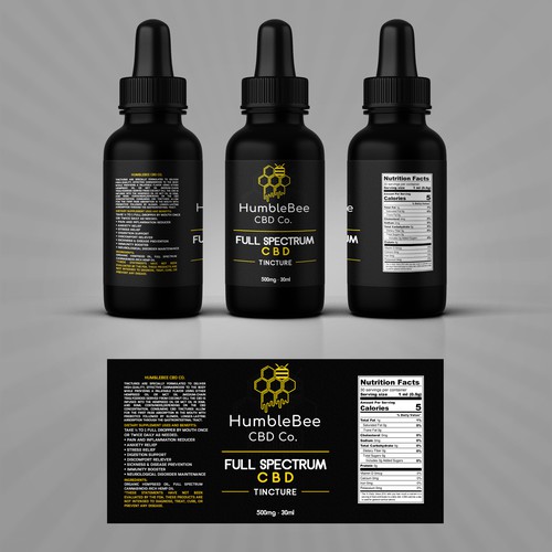 Mockup label with the title 'HumbleBee'
