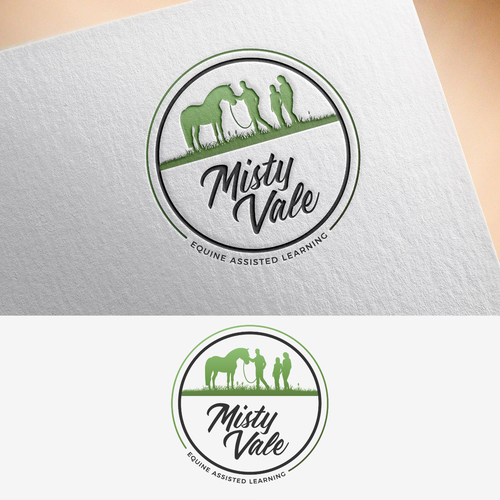 Horse riding logo with the title 'Winning logo for Misty Vale'